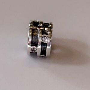 Pandora Sterling Silver Clip Charm with CZ Accents